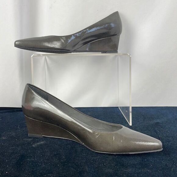 Stuart Weitzman Shoes - Stuart Weitzman Grey Patent Wedge